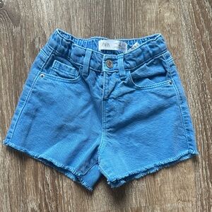 Zara Vibrant Blue Frayed Hem Shorts Size 2T